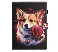 Smart Case for Samsung Galaxy Tab A9 Case 8.7 Inch 2023 Shell, Slim Folding Multi-Angle Stand Card Holder Cover for Galaxy Tab A9 8.7" Tablet SM-X110/X115/X117 with Auto Wake/Sleep Corgi
