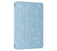 Smart Case with Soft PU Back Cover, Please Refer Emerald for Compatibility - Glitter Blue