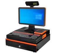 Smart Cash Register, POS Terminal Machine with 15.6'' Touch Screen, POS System with Cash Box & 101-Key Keyboard, 58mm Thermal Printer for Retail, Restaurant, Supermarkets