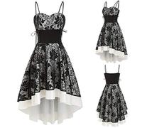 Smart Casual Dresses for Women UK Fancy Dress for Adults Womens Pirate Costume Womens Fancy Dress Elegant Dresses for Women UK Carnival Outfits Plus Size Cocktail Dress Black