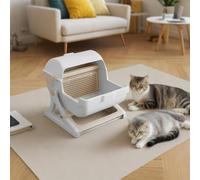 Smart Cat Litter Box, Semi-Automatic Large Cleaner, Intelligent Odorless Deodorizer, Open-Top Safety Design, Easy-Clean System for Apartment Furniture Corners, Outdoor and Travel Use