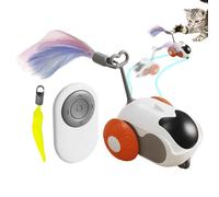 Smart Cat Teaser, Remote Control Toy, Rechargeable Kitten Gear, Interactive Indoor Game, Electronic Exercise Tool, Portable Gray Station for Pet Home Office Apartment Living Room Social Play Use