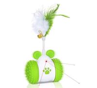 Smart Cat Toy, Interactive Pet Toy, Automatic Rolling Teaser with Feather and Bell, Rechargeable for Indoor Playtime Training, ABS Material, 2000mAh, Type-C Charging