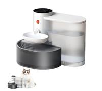 Smart Cat Water Fountain for Drinking, 3L Automatic Pet Water Fountain with Whisper-Quiet Operation, Continuous Clean Water & Up to 9 days Pet Drinking, for indoor cat/dog (Grey & Clear, L)