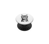 Smart Cat With Glasses School Student Teacher Funny Nerdy T PopSockets Adhesive PopGrip