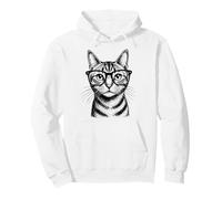 Smart Cat With Glasses School Student Teacher Funny Nerdy T Pullover Hoodie