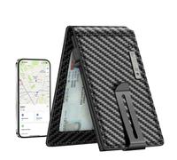 SMART CC Anti-Lost Bluetooth Wallet wtih Tracker & Finder, Work with Apple Findmy, Trackable Pop Up Wallet for Men, Minimalist-13 Card Capacitiy, ID Window, Cash Strap, Present Gifts for Men (Carbon)