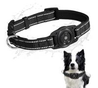 SMART CC Dog Collar with Air Tag Chip, Waterproof Dogs Tracking Collar for Apple Find My (iOS only) Reflective Adjustable Soft Padded GPS Pet Tracker for Small to Large Dogs, Black M(12.4''-17.3'')