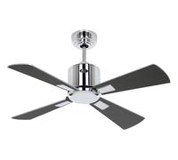 Smart Ceiling fan with Remote DC Ceiling Fan NEO 92cm Matt Chrome Wenge Silver