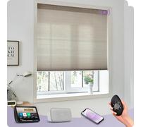 Smart Cellular Blinds Compatible with &, 60% Blackout Motorized Honeycomb Shades, Rechargeable Thermal Privacy Window Treatments, Melange Coffee r