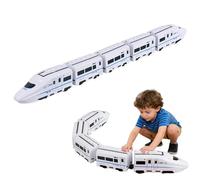 Smart Chain Train Toy, Electric Train Toy with Flashing Lights, Five-Section Train Model Set, Battery Powered Smart Trai-n Sets for Kids Ages 3+