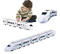 Smart Chain Train Toy - Electric Train Toy with Flashing Lights, Smart Chain Train Kids Toy Model Kit Electric High Speed Bullet, Fun Learning Game with Lights and Sounds (Five Sections)