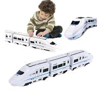 Smart Chain Train Toy - Electric Train Toy with Flashing Lights, Smart Chain Train Kids Toy Model Kit Electric High Speed Bullet, Fun Learning Game with Lights and Sounds (Three Sections)
