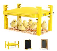 Smart Chicken Coop Heater with Temperature Sensor - Brooder Heat Plate for Baby Chicks - Radiant Heating Panel & Winter Warmer for Poultry (Yellow)