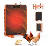 Smart Chicken Coop Heater with Temperature Sensor - Brooder Heat Plate for Baby Chicks - Radiant Heating Panel & Winter Warmer for Poultry (Orange)