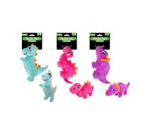 Smart Choice Cute Squeaky Plush Dinosaur Dog Toy - Pet Toys - Multi-Coloured
