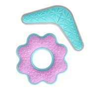 Smart Choice Dog Toy Dental Chew Toy 2 Pack Runner Boomerang and Ring, Lightweight and Helps Maintain Dental Hygiene