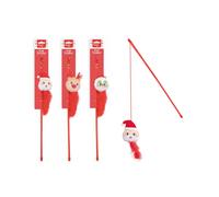 Smart Choice Festive Plush & Feather Cat Teaser - Multi-Coloured