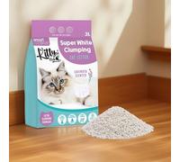Smart Choice lavender scented cat litter - super white clumping cat litter - odour control low dust highly absorbent long lasting cat and kitten litter 3L.