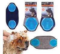 Smart Choice Pet Towel With Fur Removing Gloves Absorbent Quick Dry Dog Robe Easy To Use Microfibre Material Perfect For Any House Pets Mitt Desheding Glove