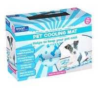 Smart Choice Small Pet Cooling Mat 40 x 50cm for Puppies, Cats & Small Pets - Self Cooling Gel Dog Mat with Blue Paw & Bone Pattern - Pressure Activated Cooling Pad