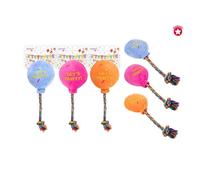 Smart Choice Squeaky Birthday Balloon Rope Dog Toy - Pet Toys