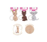 Smart Choice Squeaky Plush & Rubber Ring Puppy Toy - Pet Toys