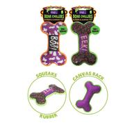 Smart Choice Squeaky Rubber Covered Bone Dog Toy - Pet Toys - Multi-Coloured