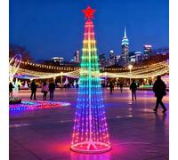 Smart Christmas Cone Tree Lights, Outdoor Christmas Tree with Music Sync Remote/app, Multicolor Lighted Light for Porch Garden Patio Outdoor Yard USB 1.8m - 15 lights × 12 strips