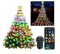 Smart Christmas Tree Lights, App & Remote Control 2.1M/ 6.9 FT x 20 Lines 400 LEDs Smart Color Change Xmas Tree Lights, Timer, Music Sync, DIY RGB Outdoor Christmas Tree Show for Christmas Decorations