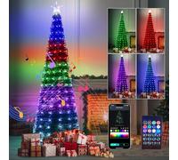 Smart Christmas Tree Lights with Star Topper, 6.6FT x 10 LED String Lights Music Sync with Remote & APP Controlled, DIY 16 Million Colors Plug in Christmas Lights for Tree Outdoor Indoor Xmas Decor