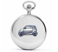 Smart Classic German Micro car ref240 Pewter Effect Design on a Polished Silver case Men's Gift Quartz Pocket Watch fob