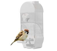 Smart Clear Parrot Feeder, House-Shaped Automatic Bird Feeder with Anti-Spill Food and Water Dispenser, Large Capacity Cage Accessories for Parakeets, Budgies, and Small Birds for Indoor or Outdoor Us