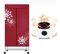 Smart clothes dryer, double-layer stainless steel frame with wheels, 1000W low energy consumption, with timer 30-180 minutes, suitable for home, apartment, hotel, student dormitory.