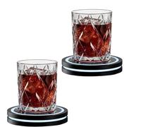 Smart Coaster 2.0 Cocktail Machine, Automatic Mixology Home Bar Cocktails Mixing Maker, Push Button Pre Mixed Drink Capsule Dispenser Shaker for Home Bar, Party, Club Drinks (2pcs)