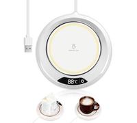 Smart Coffee Mug Warmer with 3 Temperature Settings (55-75°C), USB Electric Drink & Cup Warmer Pad, 8-Hour Auto Shut-Off for Coffee, Tea, Milk on Desk at Home or Office - White