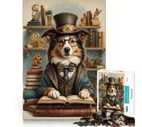 Smart Collie Dog Class 1000 Piece Jigsaw Puzzles for Teenagers Jigsaw Mental Logic Toy Leisure Time Fine Edge 38x26cm