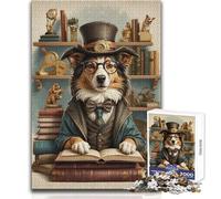 Smart Collie Dog Class 1000 Pieces Puzzles for Adults Playful Learning Cognitive Activity for Joyful Surprises Size 50x75cm