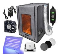 Smart Control Resin 3D Printer Enclosure with Ventilation Kit + UV Curing Light Compatible with ANYCUBIC Photon Mono 2, ELEGOO Mars 4 MSLA, Neptune 3 Pro, Ender 3 3D Printer Upgrade