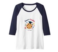 Smart Cookie in 1st Grade: Educational Fun for Kids Raglan Baseball Tee, Women, Navy/White, XL