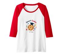 Smart Cookie in 1st Grade: Educational Fun for Kids Raglan Baseball Tee, Women, Red/White, XL