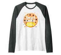 Smart Cookie in 3rd Grade School Achievement Celebration Raglan Baseball Tee, Men, Dark Heather/White, L