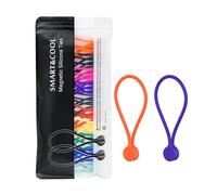 Smart&Cool Reusable Silicone Magnetic Cable Ties for Bundling and Organizing, Holding Stuff, Book Markers, Fridge Magnets, or Just for Fun, Assorted Color, 7.16'' (30-Pack, Multi)