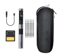 Smart Cordless Soldering Iron, HS-02A Digital Display Electric Soldering Iron Kit 100-450°C Temperature Adjustable with 6 Soldering Tips, for Home Welding and Repair