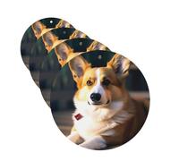 Smart Corgi Car Air Fresheners Cards Set of 4 Pieces,Long-Lasting Car Aromatherapy Tablets Hanging Scented Cards for Wardrobe Bathroom Rearview Mirror Hanging Ornament