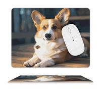 Smart Corgi Mouse Pad,Premium-Textured Mouse Mat Design,Computer Mouse Mat,Stitched Edges, Water-Resistant, for Gamer, Office & Home,Square Mouse Pad,Spill-Resistant Surface, Durable Materials, Portab