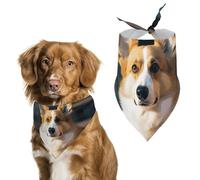 Smart Corgi Pet Scarf Print Pet Triangle Bibs Scarf Dog Bandanas Cat Birthday Cute Soft Puppy Scarfs Washable Daily Handkerchief for Small Medium and Large Dogs