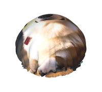 Smart Corgi Shower Caps for Women Reusable Waterproof Shower Cap with Elastic Strap Bath Hair Hat Double Layers Thick Bath Caps for Spa Salon Travel