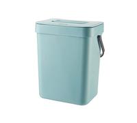Smart Cost Bin for Kitchen Counter 5L Hanging Trash Can with Lid Under Sink Rubbish Bin Kitchen Cabinet Door Recycle Bin Bathroom Trash Can Blue
