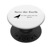 Smart Crow Shirt Save The Earth Awesome and Wise Blackbird PopSockets Adhesive PopGrip